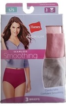 Three (3) HANES ~ Seamless ~ Smoothing ~ SMALL (5) ~ Tagless Briefs ~ Wide Waist - £17.47 GBP