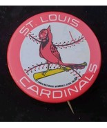 St Louis Cardinals Baseball Vintage Pin Button w Ribbon for Keychain 2&#39;&#39;... - £13.22 GBP