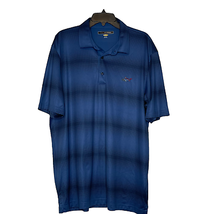 Greg Norman Mens Polo Golf Shirt Size XXL Blue Dot Stripes Play Dry SS Pullover - £18.68 GBP