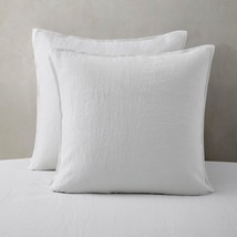 Linen Pillow Cases Euro Sham - 26 X 26 Inch Bed Pillow Protector Cover Set Of 2  - £58.98 GBP