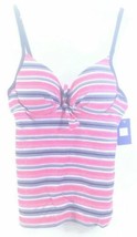 New Cayo De Agua Womens Bikini Top Multicolour Stripe Size 10 Swim Bathing Suit  - £18.97 GBP