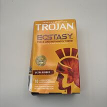 Trojan Ultra Ribbed Lubricated Latex Condoms 10 Ct  Exp 10/26 - €10,01 EUR