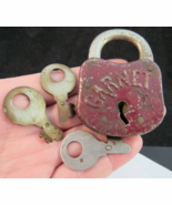 SUPER RARE! Garnet &quot;ANGLED KEY&quot; padlock VINTAGE ANTIQUE pad lock red USA - $89.99