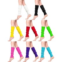 8 Pairs Women Knit Leg Warmers 80S Eighty&#39;S Ribbed Leg Warmers For Party Sports - £31.96 GBP