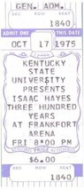 Vintage Isaac Hayes Ticket Stub Ottobre 17 1975 Frankfort Ky Inutilizzato - $49.49