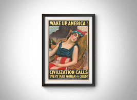 Wake Up, America! (1917) Vintage Propaganda Poster - £11.66 GBP+