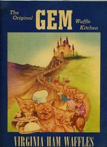 The Original Gem Waffle Kitchen Menu Marching Pigs Cover Fort Worth Texas 1940&#39;s - £72.48 GBP