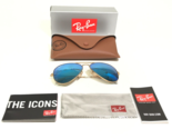 Ray-Ban Sunglasses RB3025 AVIATOR LARGE METAL 112/4L Matte Gold Flash Bl... - $135.36