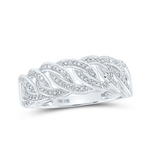 10kt White Gold Mens Round Diamond Curb Link Band Ring 1/4 Cttw - £401.97 GBP