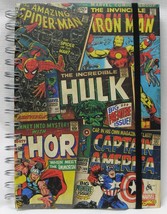 Licensed Marvel Comics Collage Spiral Journal Diary Iron Man Capt America Spidey - £11.86 GBP