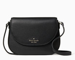 Kate Spade leila mini flap Leather Crossbody Saddle Bag ~NWT~ Black - £76.31 GBP