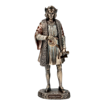 Statua Cristoforo Colombo in piedi famoso esploratore in bronzo fuso a... - $75.82