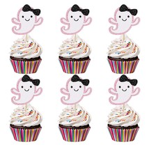 Ghost Cupcake Toppers Pink Glitter, Halloween Ghost Baby Shower Cupcake ... - $19.99