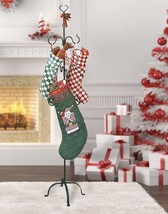 Christmas Stocking Holder Stand for 6 Stockings - Metal, Black, Freestan... - $59.12