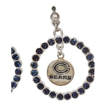 Chicago Bears Earrings Rhodium Pendant &amp; Crystal NFL Football Team Jewelry - $12.19