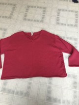 J.Jill XL Petite Pink Thick Split Neck Sweater Side Button Long Sleeve Cotton - £22.19 GBP