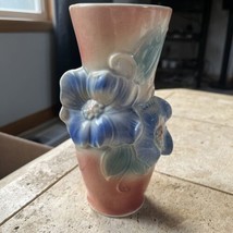 Vintage Royal Copley Floral Pink and Blue Pottery 7&quot; Vase - £17.60 GBP