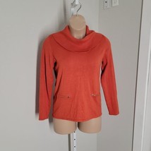 Carolyn Taylor Knit Long Sleeve Collared Sweater ~ Sz XL ~ Orange - £17.92 GBP