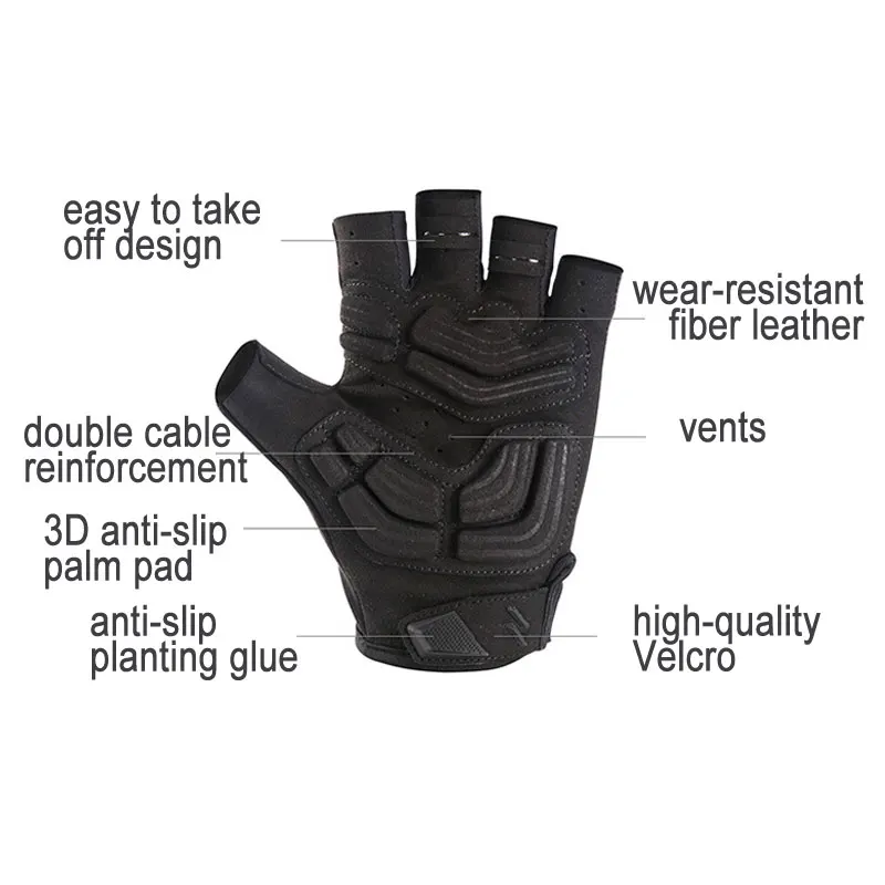 Sporting Riding Gloves Anti-slip Cycling Gloves for Men Women MTB Bike Half Fing - £28.77 GBP