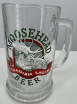 Beer Mug Vintage Moosehead Canadian Lager Heavy Glass Stein Barware - $24.74