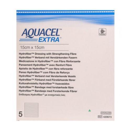 Aquacel Extra Hydrofiber Dressing 15cmx15cm x 5 (Ulcers, Post-Op, Burns) - $64.40