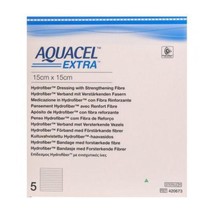 Aquacel Extra Hydrofiber Dressing 15cmx15cm x 5 (Ulcers, Post-Op, Burns) - £50.35 GBP
