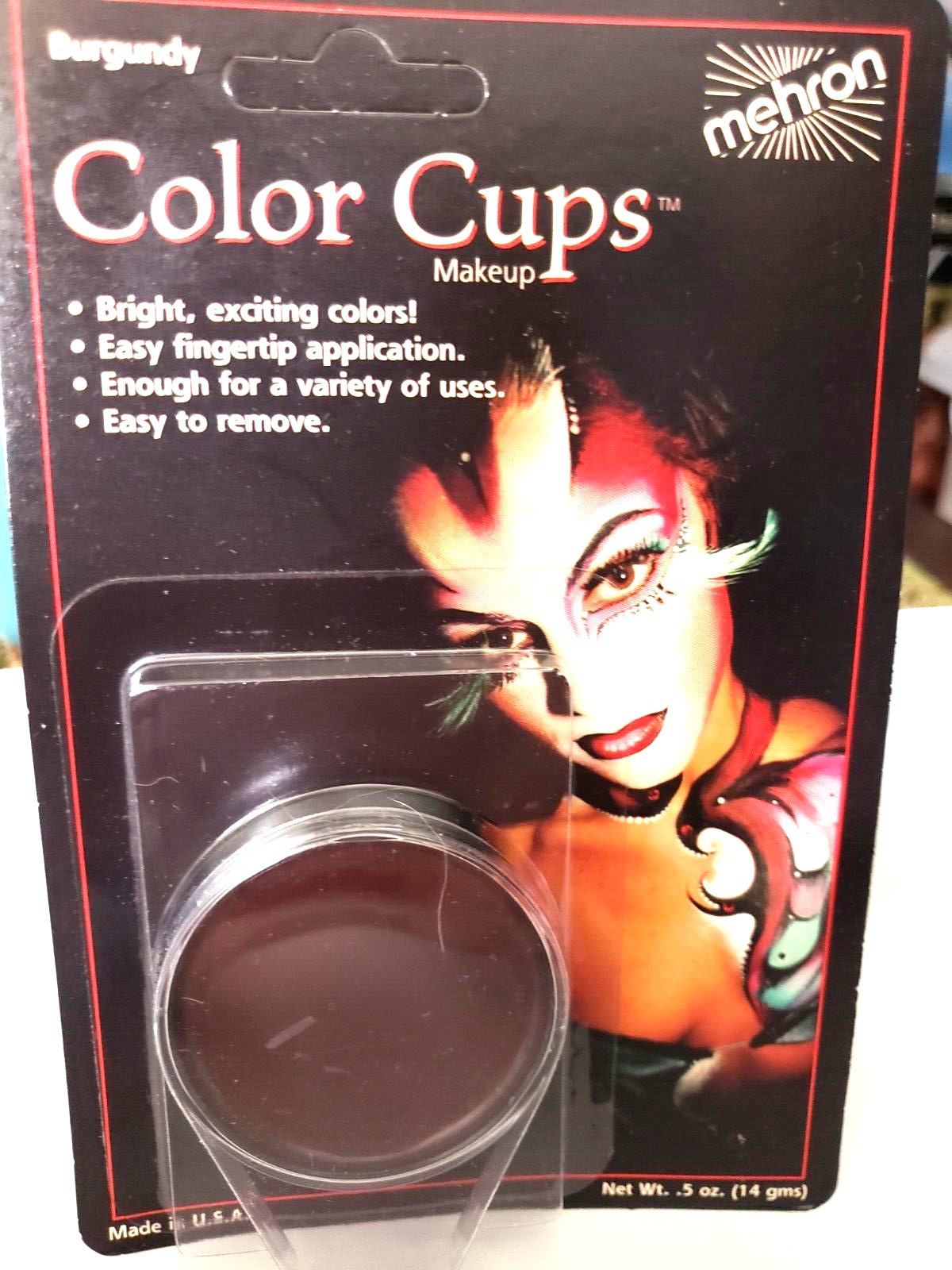 Primary image for Mehron Burgundy Makeup Greasepaint Color Cups .5 oz  USA
