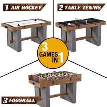 3-in-1 Comb Game Table 54in - Foosball, Air-Powered Hockey Table + Table... - $680.49 CAD