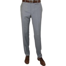 Mens Mantoni Flat Front Pants All Wool Super 140's Classic Fit 46306-2 Gray image 6