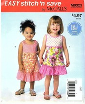 Easy Stitch &#39;n Save Sewing Pattern M9323 Toddler&#39;s Dresses - UNCUT-Size T1-T4 - £3.98 GBP