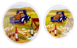 2 ELECTRIC STOVETOP BURNER COVERS(10&quot;,8&quot;) WINE &amp; GRAPES,TRUCK W/BARRELS,... - £10.26 GBP