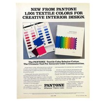 Pantone Textile Color Selector Print Ad 1988 8.5x11&quot; Vintage 80s Interiors - £13.69 GBP