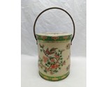 Vintage Daher Long Island NY England Floral With Bird Tin 4 1/2&quot; X 5 1/2&quot; - £39.14 GBP