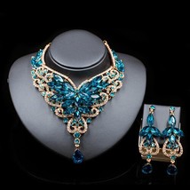 Fashion crystal-jewelry kolye vintage crystal jewelry Flower Statement Necklace  - £28.04 GBP