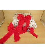 Bows Set Of Four With Tails 3/ 10” X ” Velvet Red 1/ 8&quot;x8&quot; Red Velvet w/... - €8,24 EUR