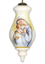 Mother Mary with Baby Hand Painted Mouth Blown Glass Ornament - £33.70 GBP