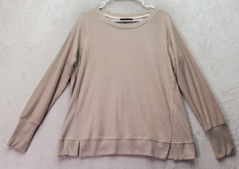 Jane &amp; Delancey Sweater Women&#39;s Medium Tan Ribbed Long Sleeve Round Neck... - $18.46
