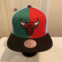 Chicago Bulls Mitchell &amp; Ness Team Era Pinwheel Snapback Hat Cap NBA 75 - £11.94 GBP