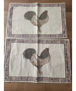 2 TOTAL Vintage Woven Rooster Tapestry Placemats Great Crafting Idea! Cl... - $10.00