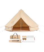 VEVOR Canvas Bell Tent, 5 m/16.4 ft Yurt Tent, Breathable Holds up to 8 ... - $377.99