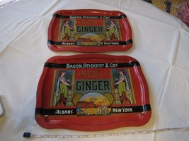 Vintage Bacon Stickney &amp; Co Spice Best GINGER RARE Serving Trays Albany New York - £40.35 GBP
