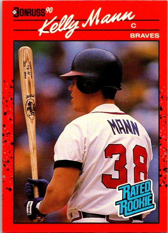 Kelly Mann 1990 Donruss #46 Rated ROOKIE RC Atlanta Braves INC NO DOT