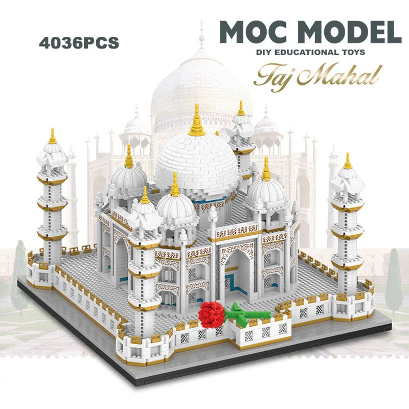 4036PCS MOC City Mini Bricks Taj Mahal World Famous Architecture Micro Model - £40.43 GBP