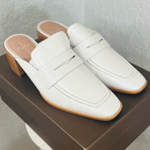 Linea Paolo Galia Block Heel  Leather Mule Penny Loafer Slide, Size 10 W... - $92.57