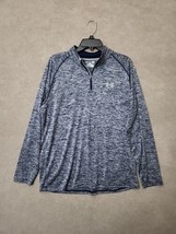 Under Armour UA Tech Half Zip Pullover Mens L Heather Dark Blue HeatGear... - £19.40 GBP