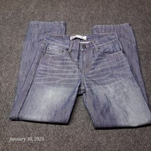 Levi 514 Jeans Youth Kids 14 Reg 27 x 27 Blue Whiskered Slim Fit Straigh... - $17.05