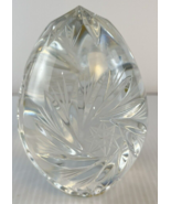 Egg Crystal Handmade 24% Pb0 Lead Crystal Hand Cut Glass Poland 4&quot; Vtg - £13.99 GBP