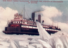 Railroad Car Ferry Chief Wawatam Mackinaw Michigan Boat Ship US Mail Pos... - $16.09