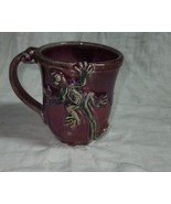 VTG 1998 Blue Ridge Pottery Virginia Lizard Gecko Coffee Mug Tea Maroon Red - £35.19 GBP