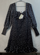 Rowa Sheath Dress Womens Small Black White Polka Dot 100% Polyester Long Sleeve - £18.95 GBP